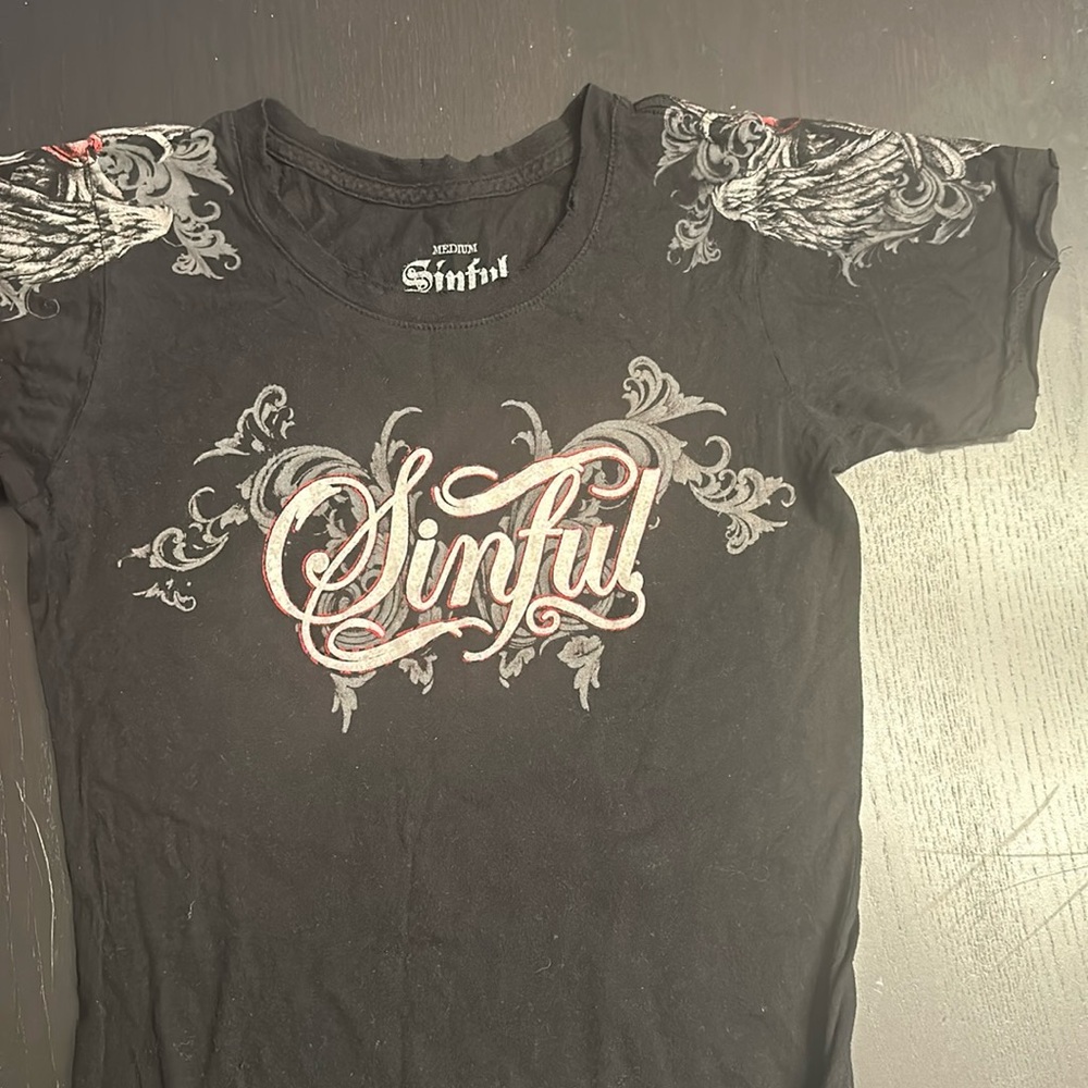 Sinful black med and gray women’s top size m